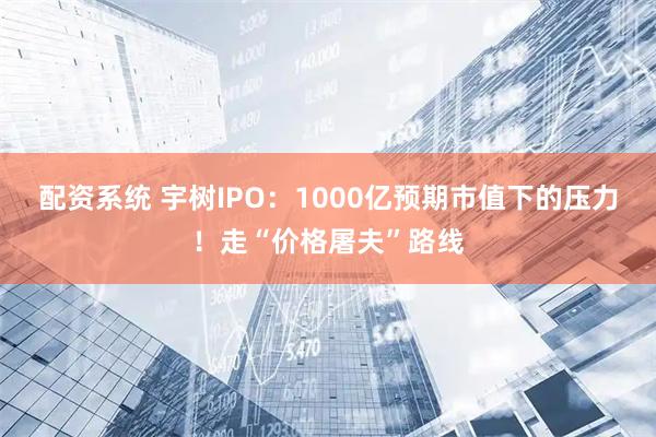 配资系统 宇树IPO：1000亿预期市值下的压力！走“价格屠夫”路线
